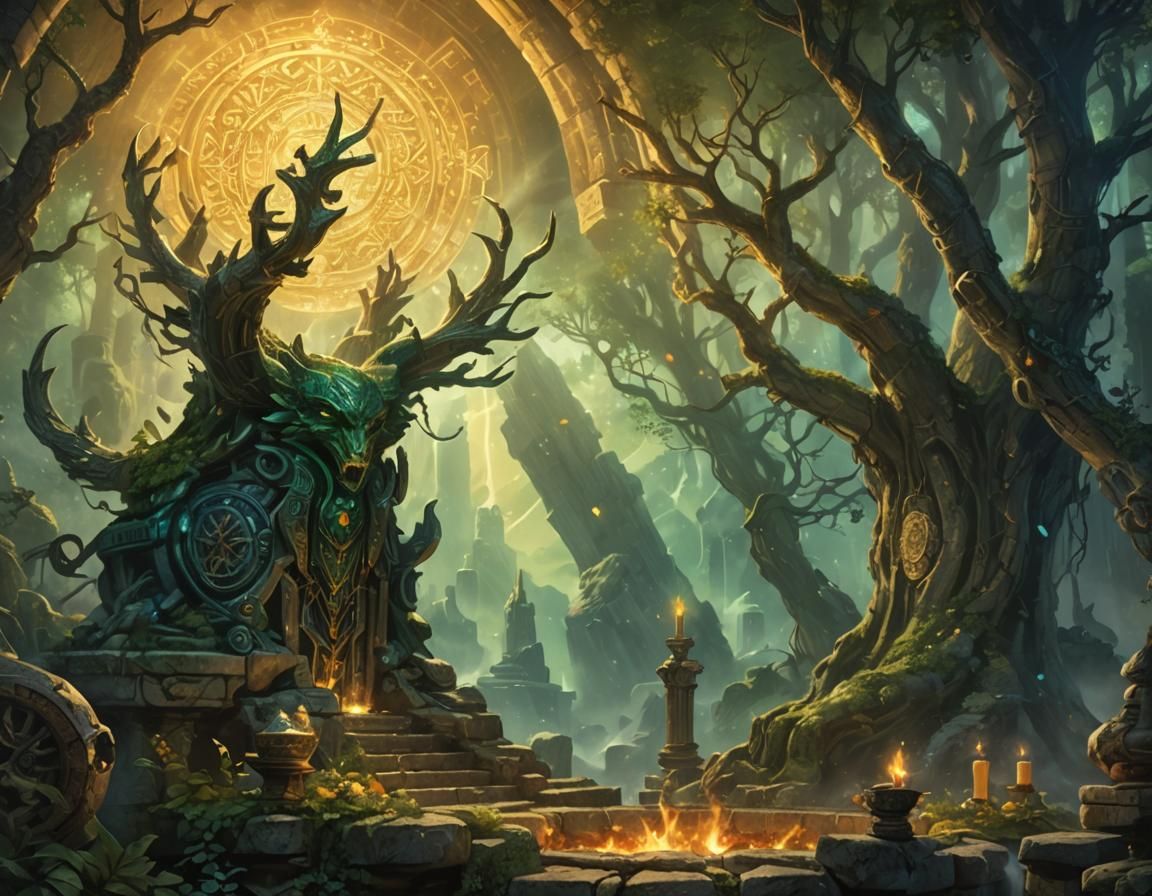 Mystical Ornate Grill Concept Art in High-Fantasy Style