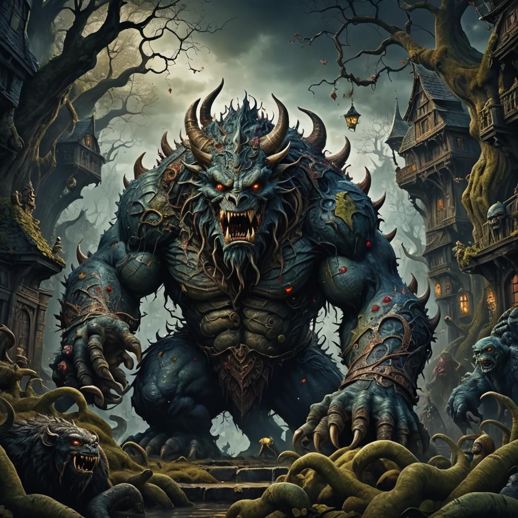 Terrifying Monster from French Folklore in Matte Painting