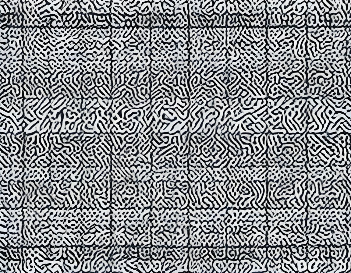 Symmetrical Fibonacci Mandelbrot Pattern in Grey and Black