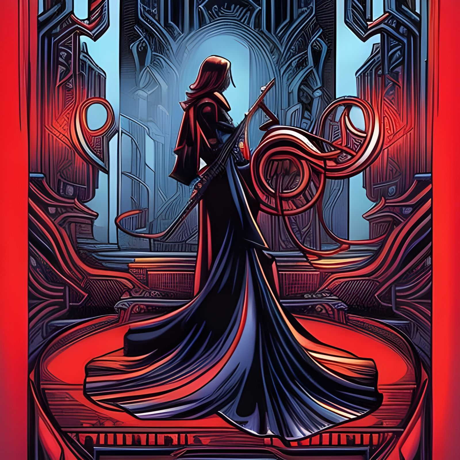 Musical Instrument in Comic Book Art Style