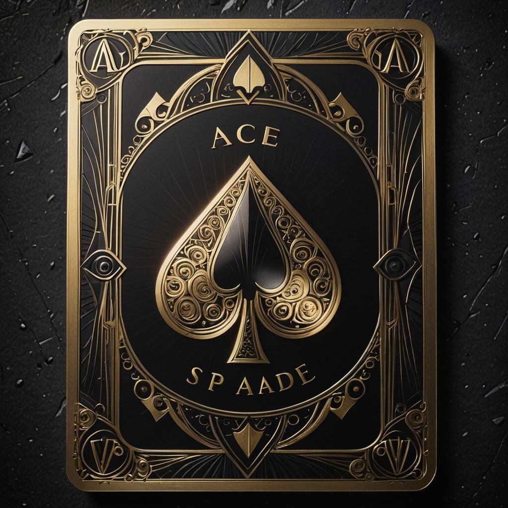 Art Deco Ace of Spades Playing Card