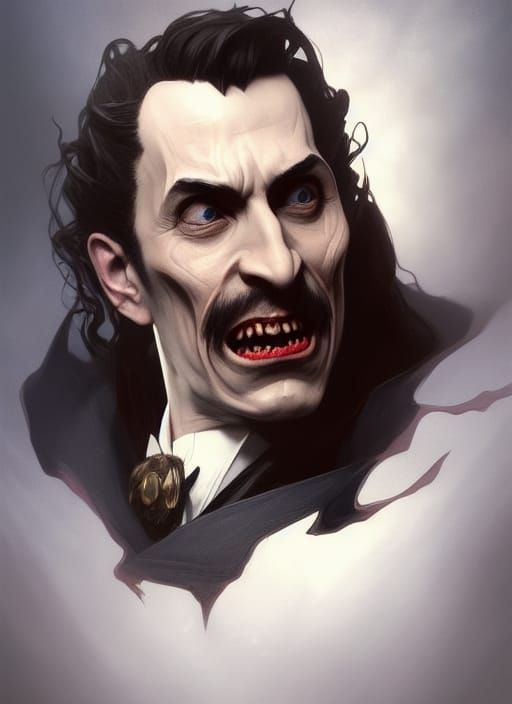 Detailed Dracula Portrait in Artgerm Style