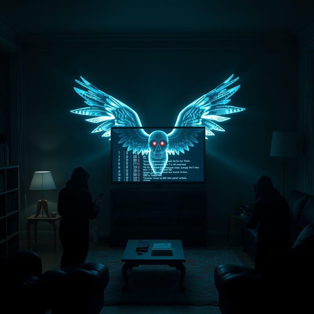 MIB Agents Confront Weeping Angel TV in Dark Room