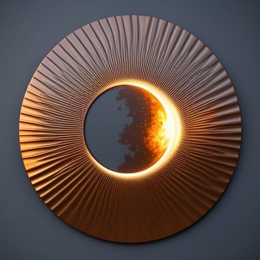 copper and hematite solar eclipse art