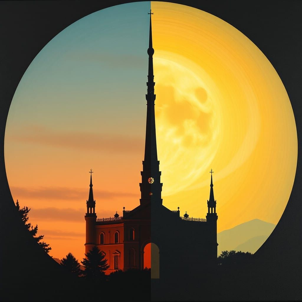 Georgia O'Keefe Inspired Split Landscape