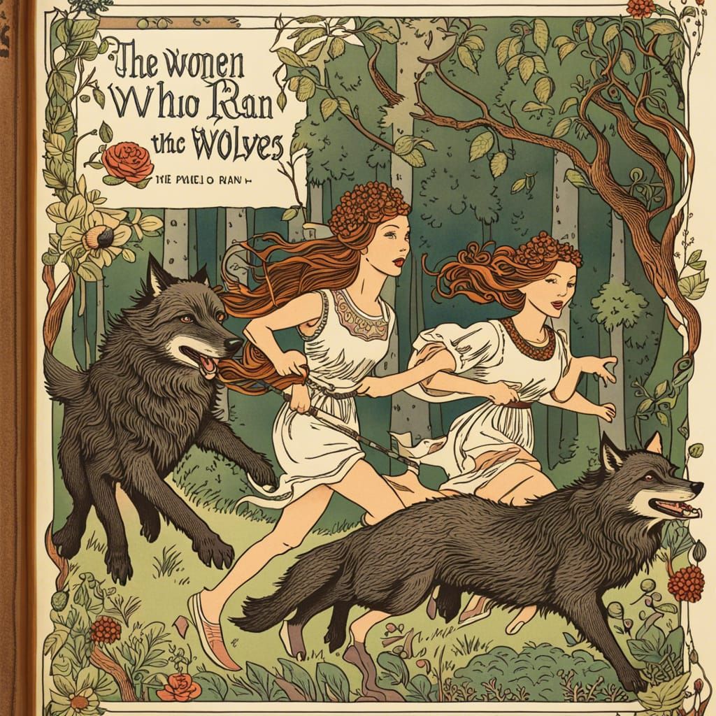 Fairytale Illustration: Women Running with Wolves