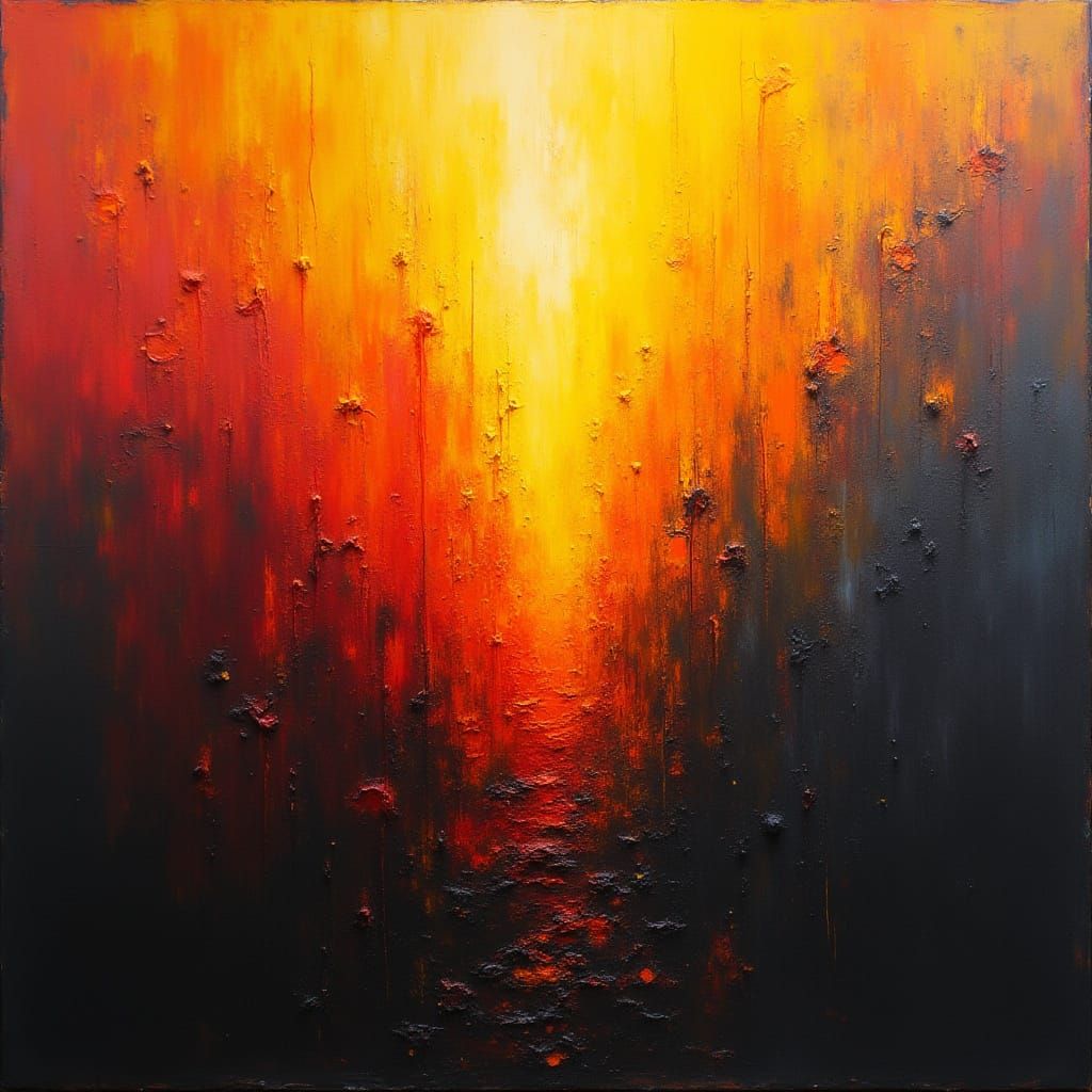 Emotional Ascension: Charcoal to Radiant Joy in Abstract Exp...