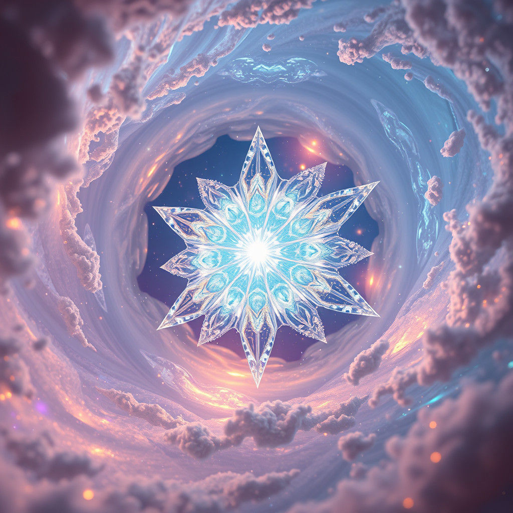 Celestial Star Being in Iridescent Cosmic Vortex
