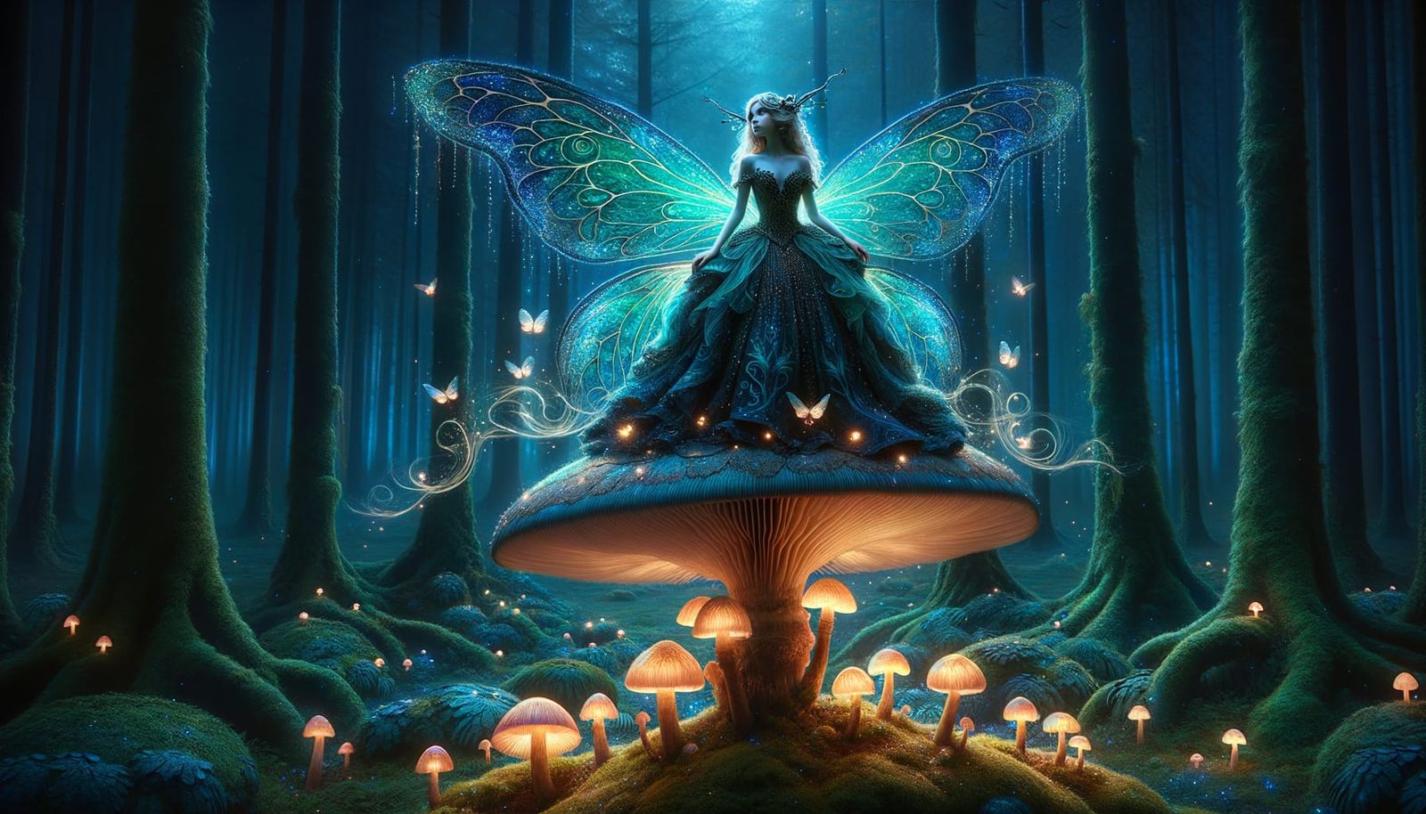 Celestial Pixie in Enchanted Forest, Romanticism Style