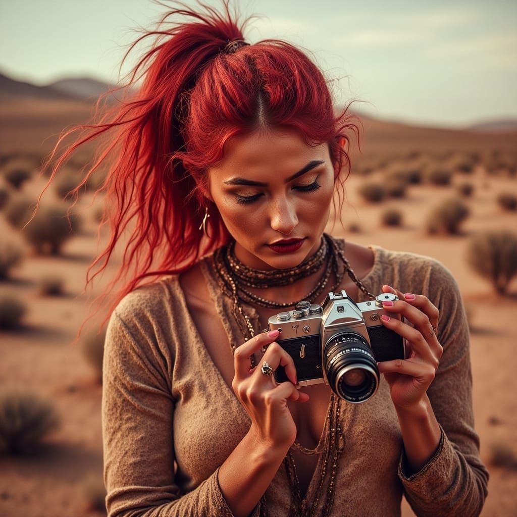 Mojave Desert Photographer with Red Hair