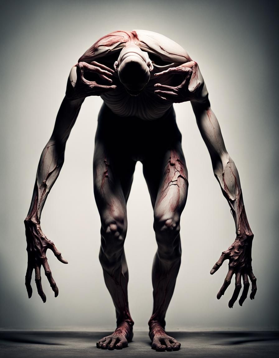 Contorted Body: Ominous Body Horror Portrait