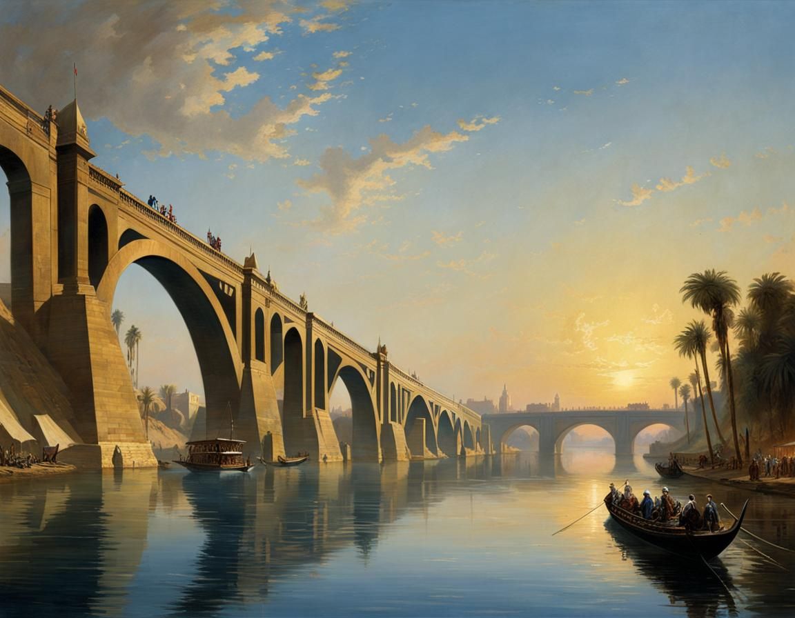 Imbaba Bridge over the Nile near Cairo Egypt - 1892