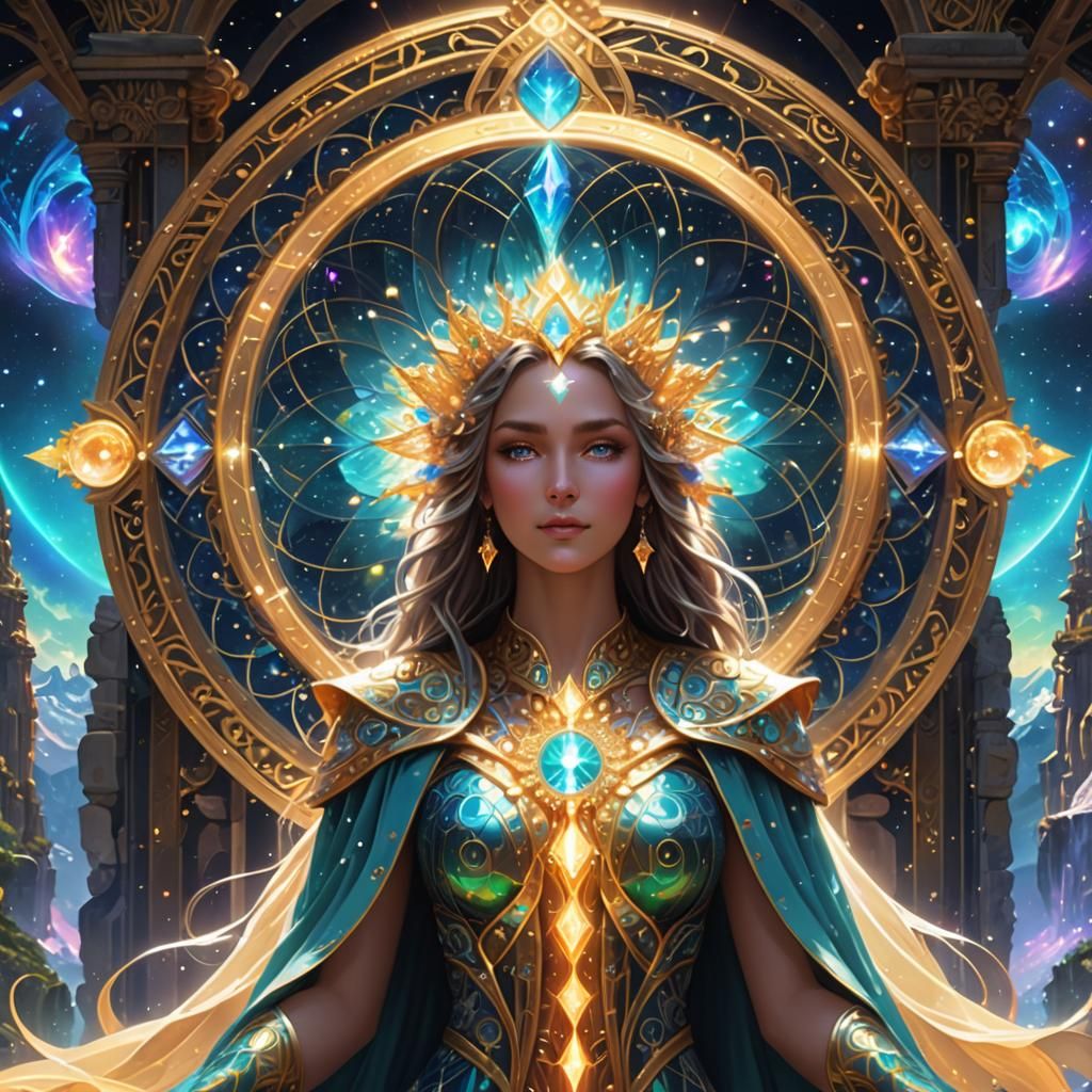 Awe-Inspiring Divine Being in Ethereal Realm