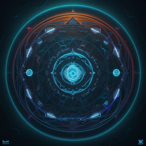 Surreal Fantasy Code Shaman Amidst Algorithmic Vortex