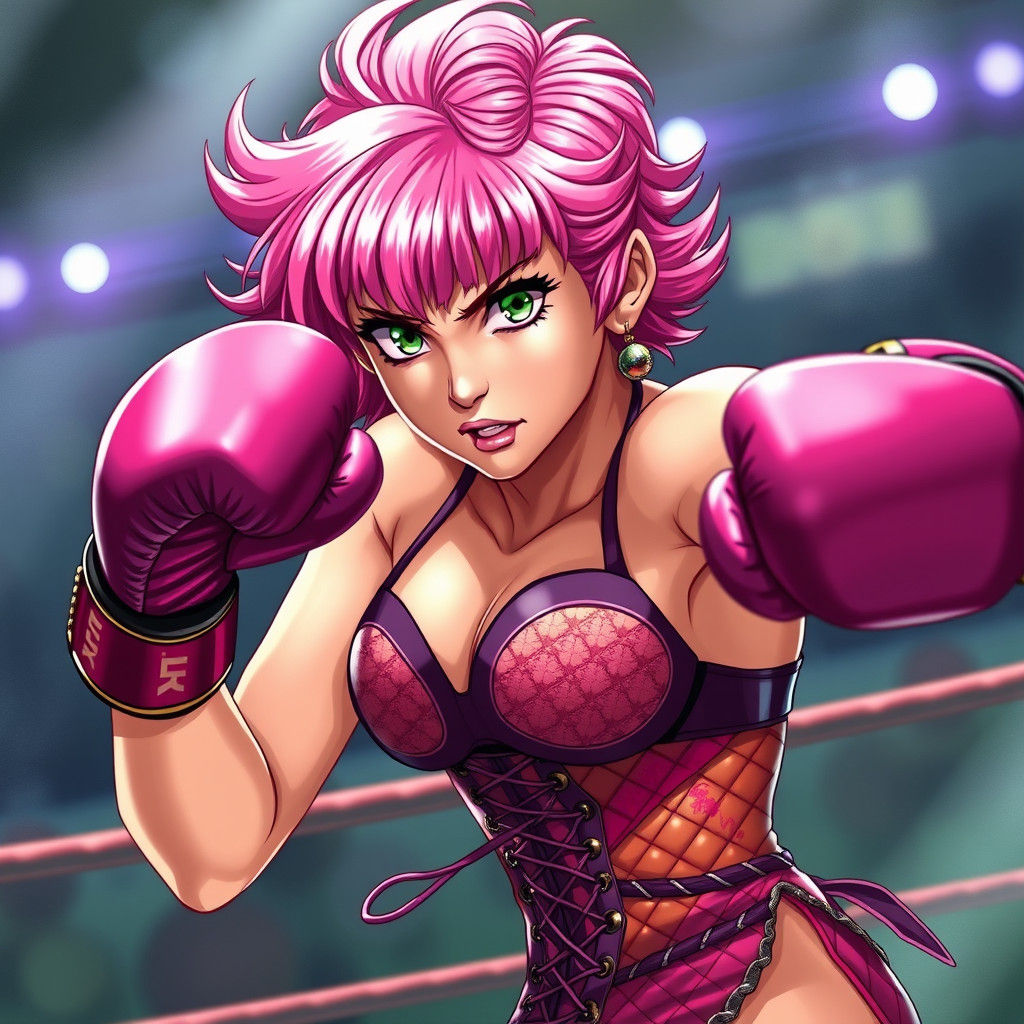 Fierce Heroine Throws Punch in Whimsical Boxing Match