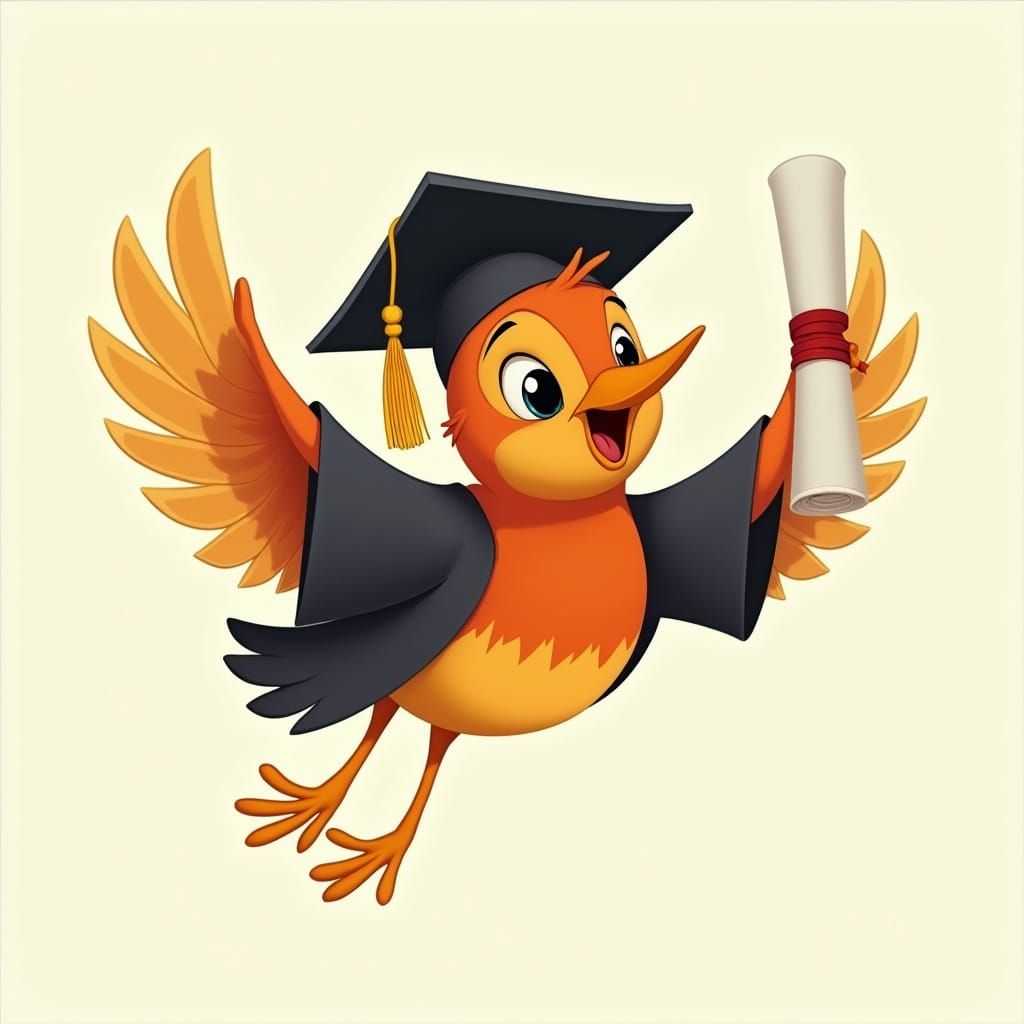 Robin Graduates: Whimsical Disney-Style Art