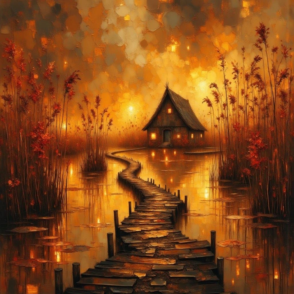 Secret Marshland in Molten Gold and Ember Light