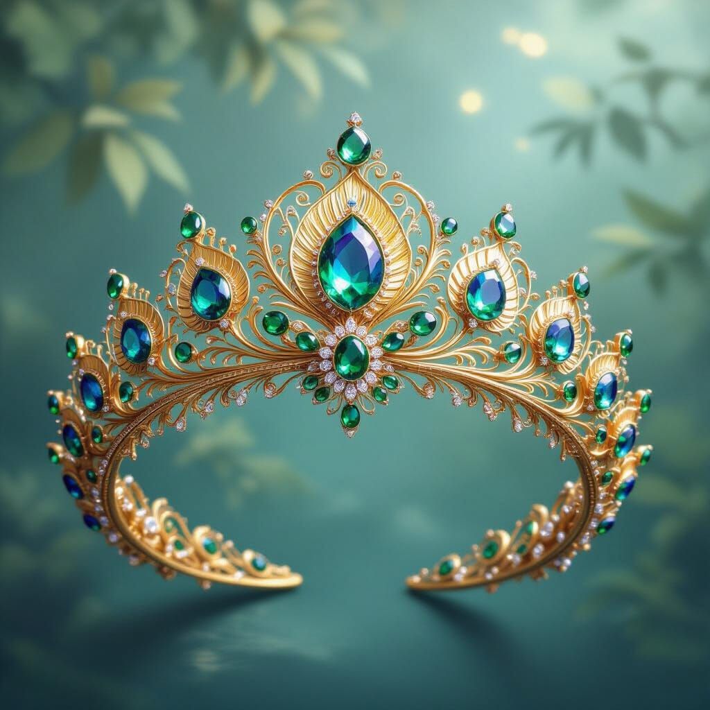 Peacock Diadem in Ethereal Fantasy Style