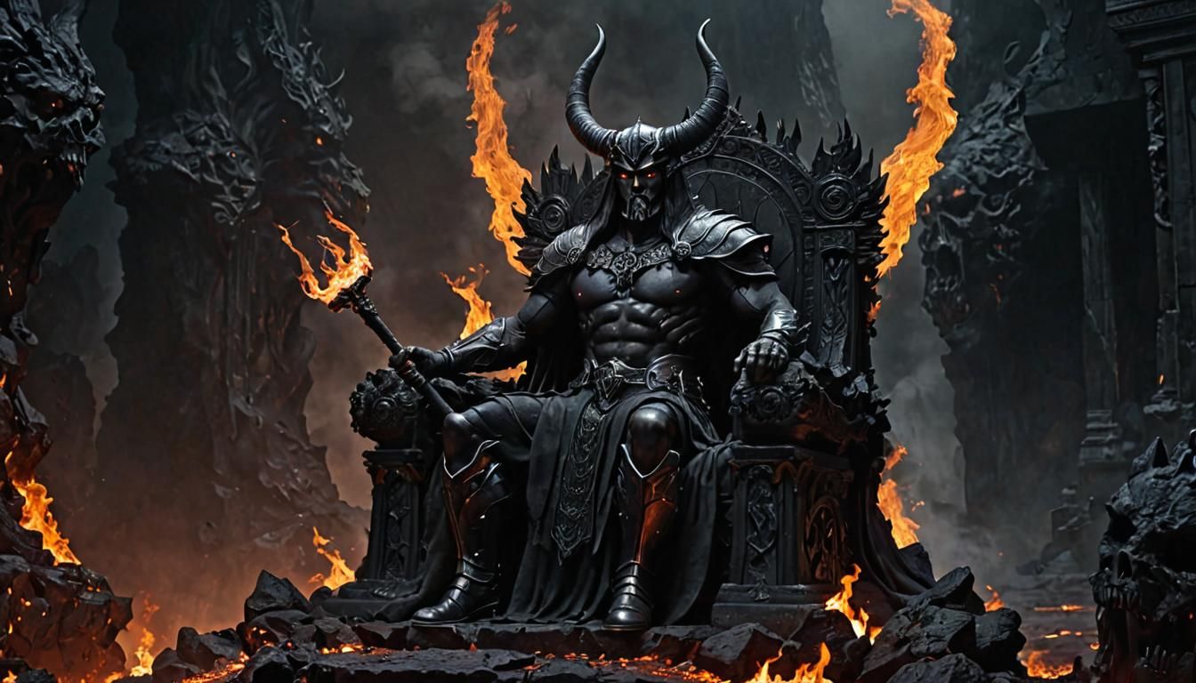 Hades lord of the underworld sitting upon his throne