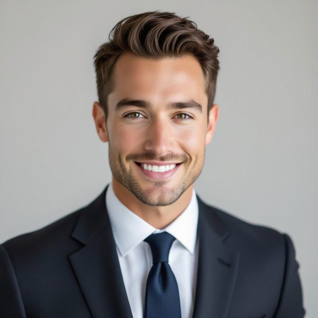 Professional Portrait of Young Man in Studio Setting