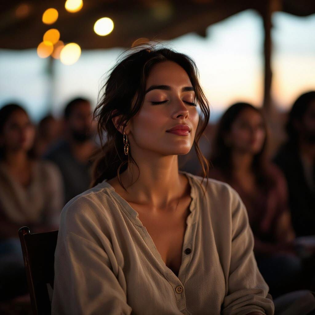 Peaceful Meditation at Kirtan Gathering