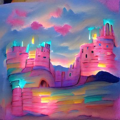 Castle in the Sky on Neon Pastel Clouds