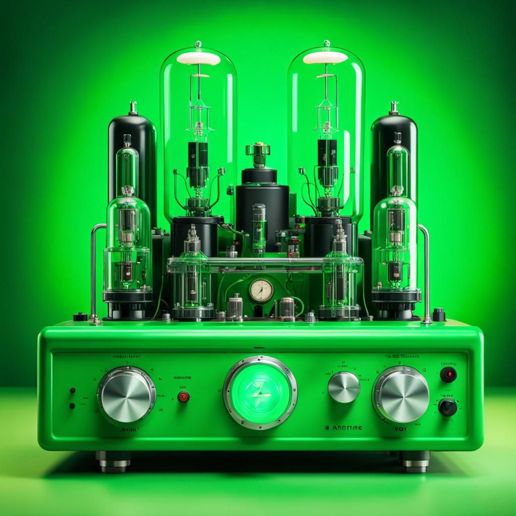 Radioactive Green Vacuum Tube Amplifier in Hyperrealistic St...