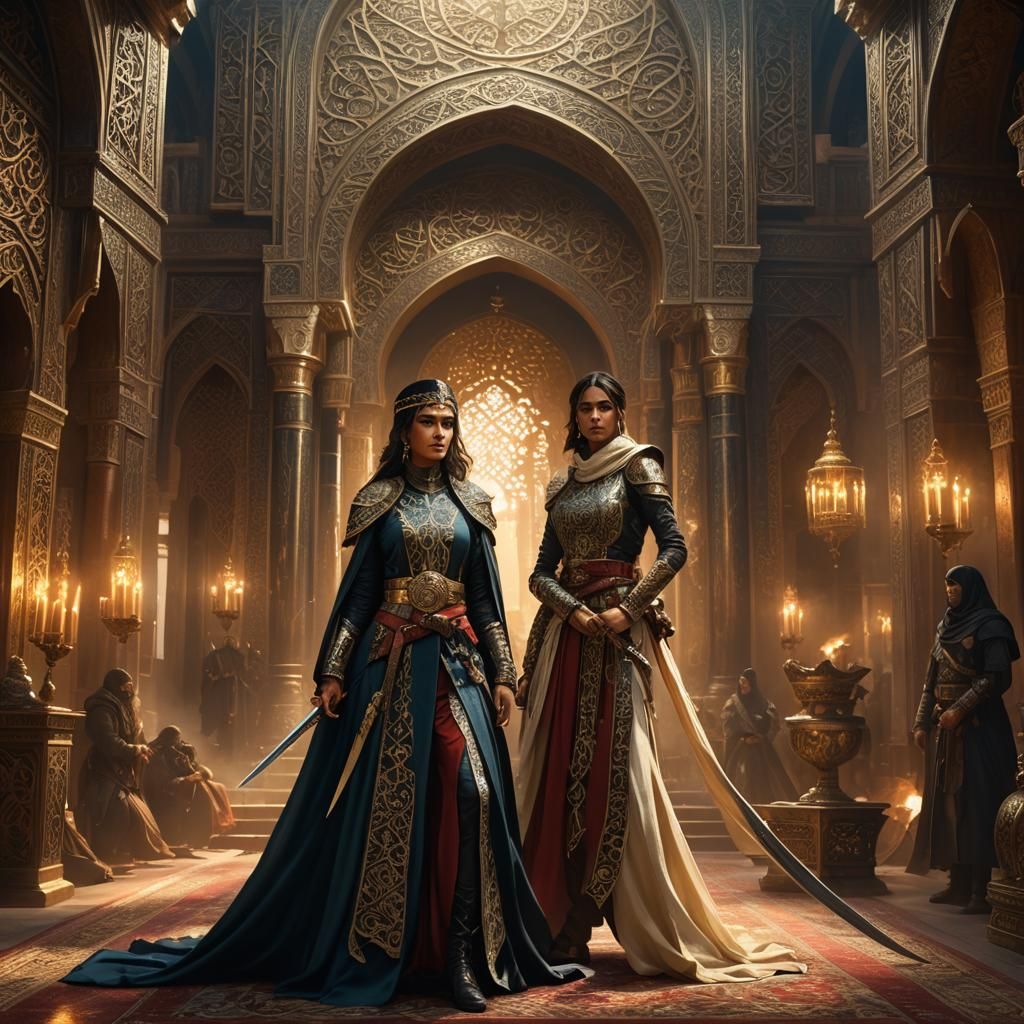 Heroic Fantasy Woman in Throne Room Concept Art