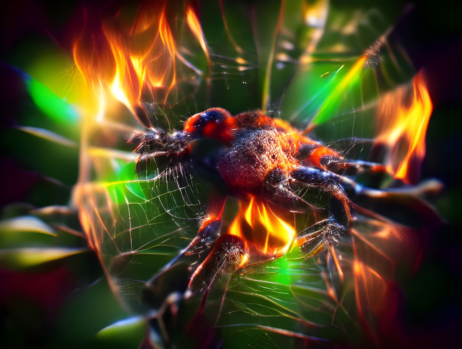 A Spider on Fire
