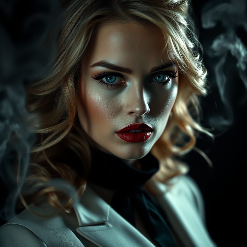 Mysterious Woman Portrait in Moody Lighting