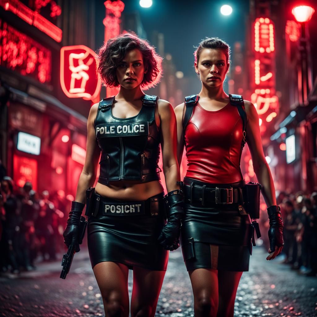 Policewoman Arrest in Red Light District: Sharp Focus Photog...