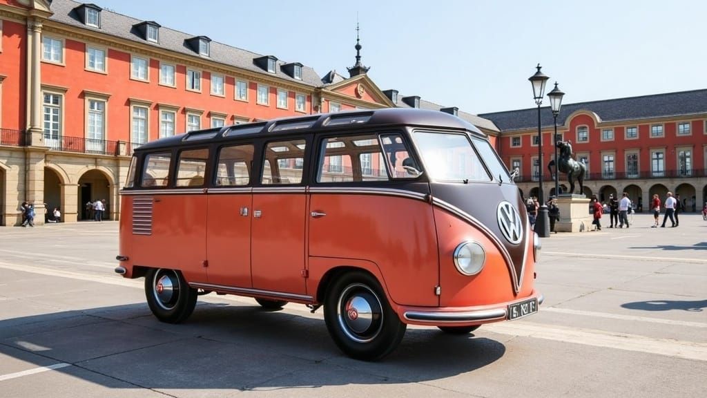 1952 VW Microbus Samba in Madrid, Hyperrealistic