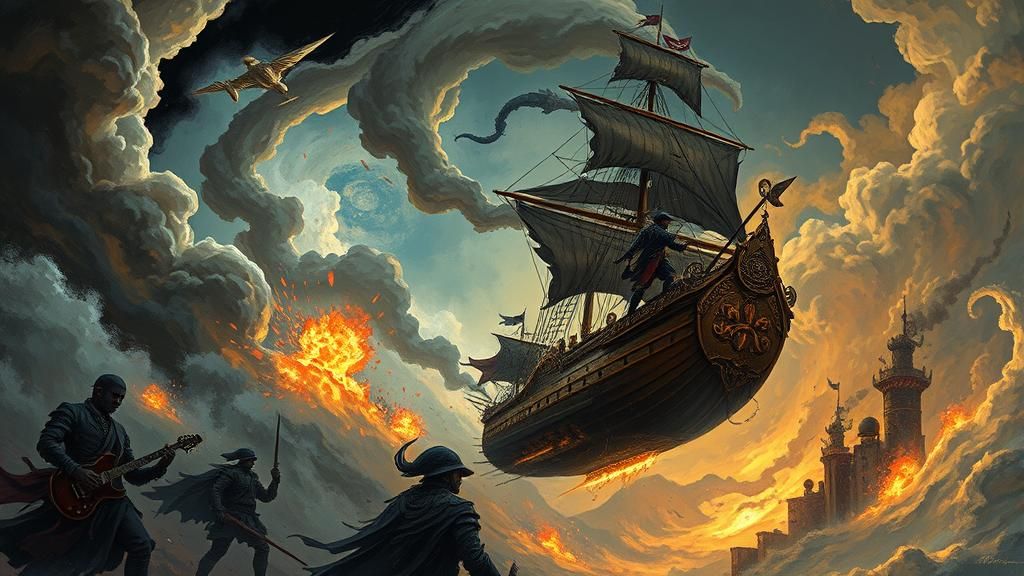 Punk Rock Pirate's Sinking Steampunk Airship Battle