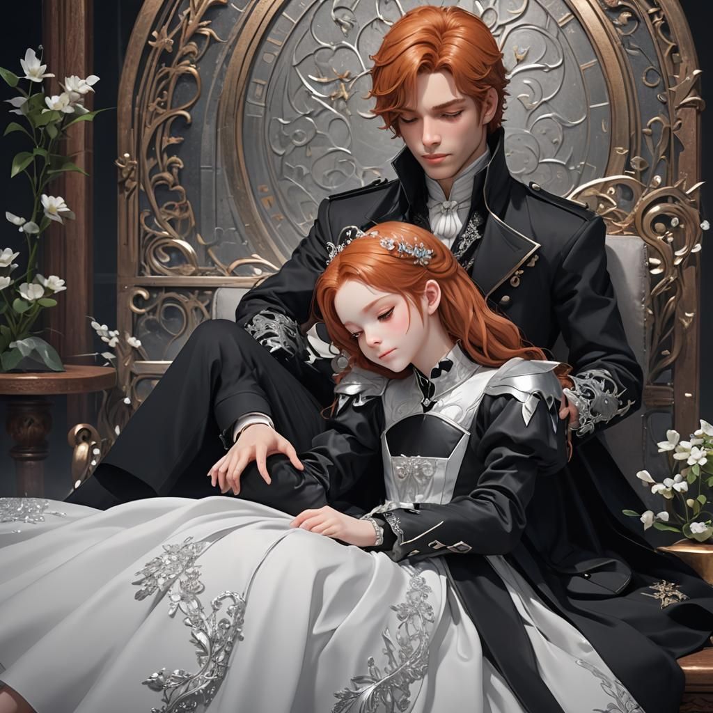 Ginger Prince and Sleeping Silver Princess: Anime Art