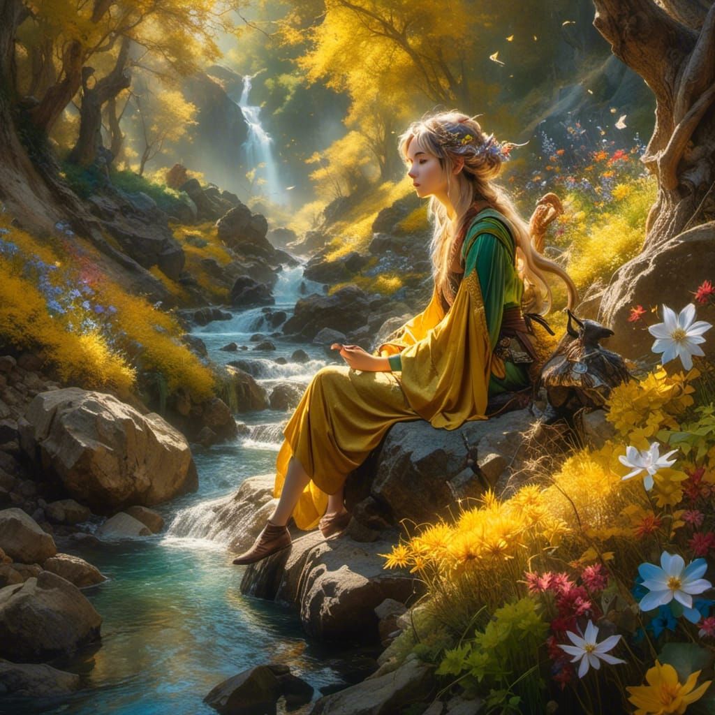 Enchanting Elf Portrait in Sunlit Forest