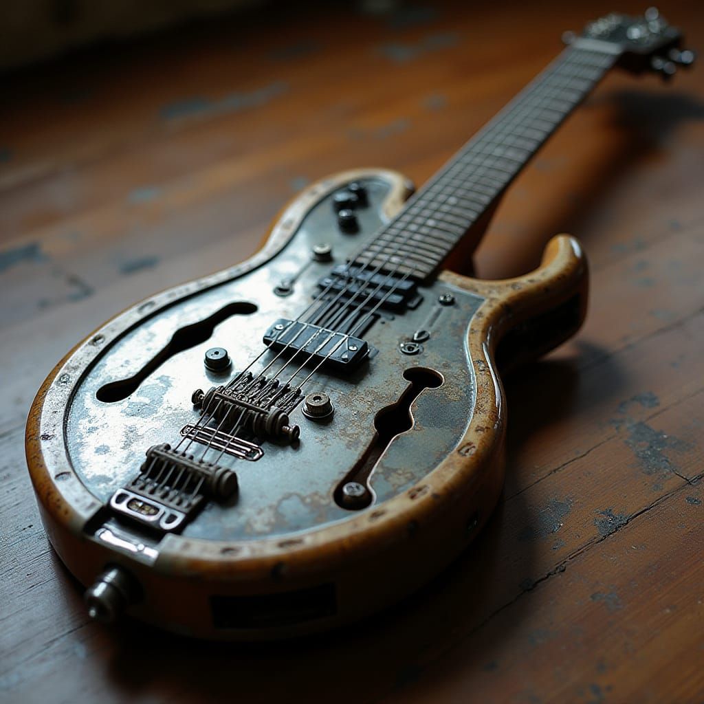 Futuristic Lap Steel Guitar with Effects Processor