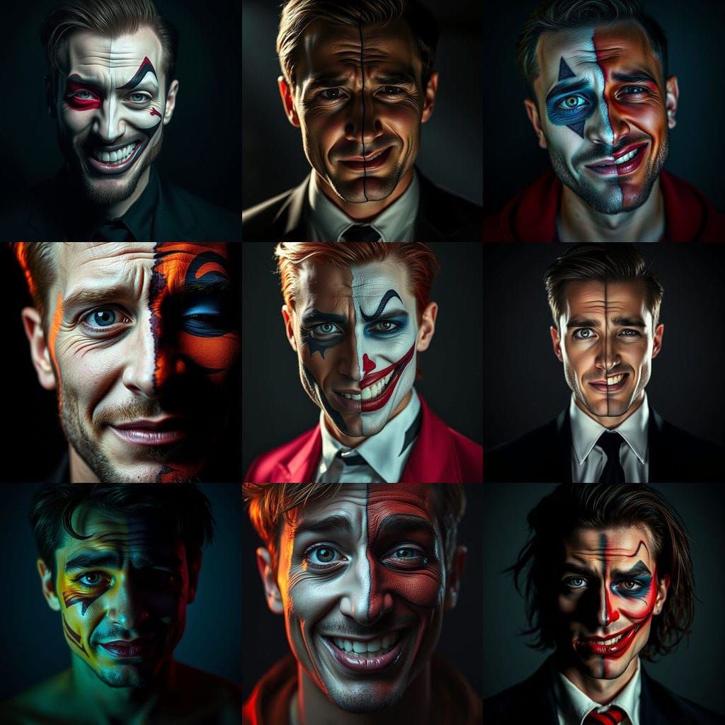 Dual Emotion Portrait in Digital Art Style