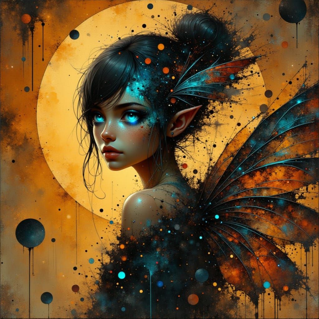 Beautiful Woman with Dragon Wings in Fantasy Style