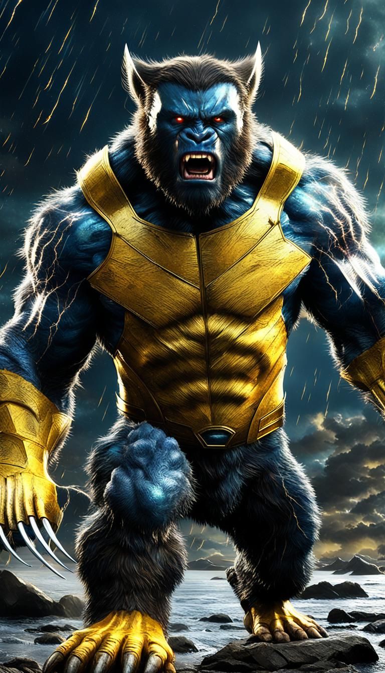 King Kong Wolverine Hybrid in Liberty, Digital Art