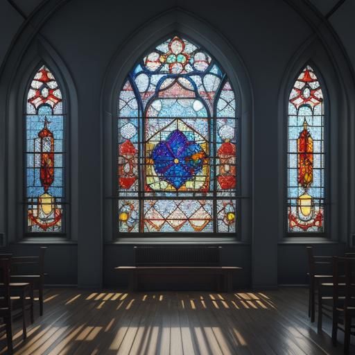 Anime Style Stained Glass Window Art