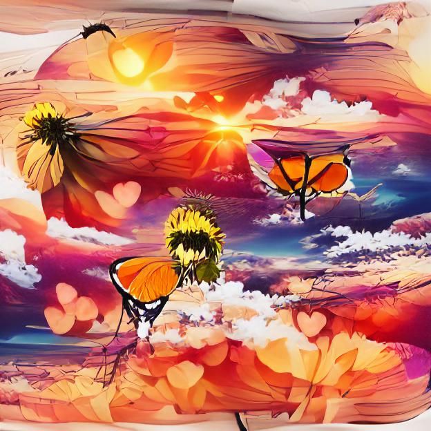 Butterfly Silhouette at Sunset