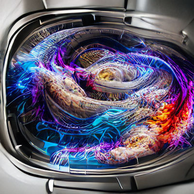 Galaxy in Washing Machine: Surreal Cosmic Scene