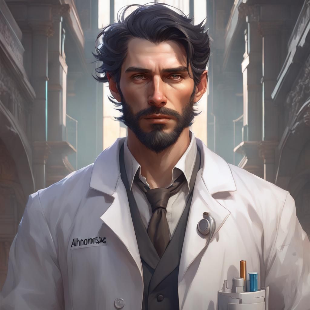 Detailed Portrait of a Scientist in Unreal Engine 5