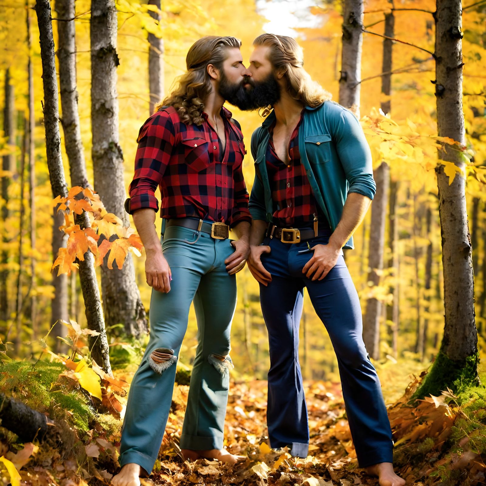 Gay barefoot lumberjacks
