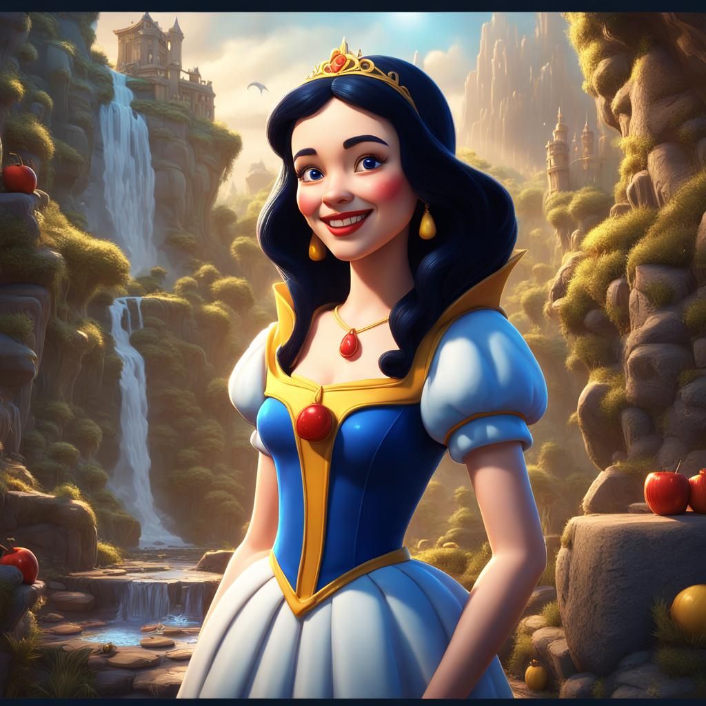 Snow White Cartoon in Egypt, Pixar Style