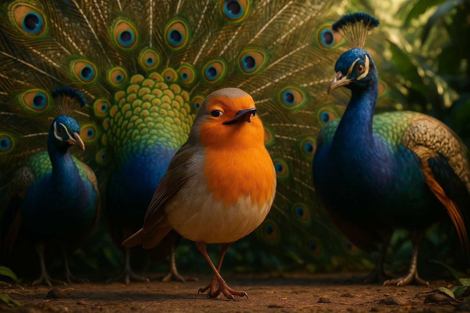 Bold Robin Among Peacocks: Jungle Glam Comedy