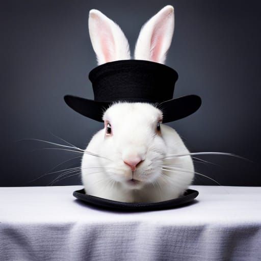 Rabbit in a Top Hat Photograph