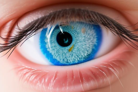Striking Close-Up of a Piercing Blue Eye