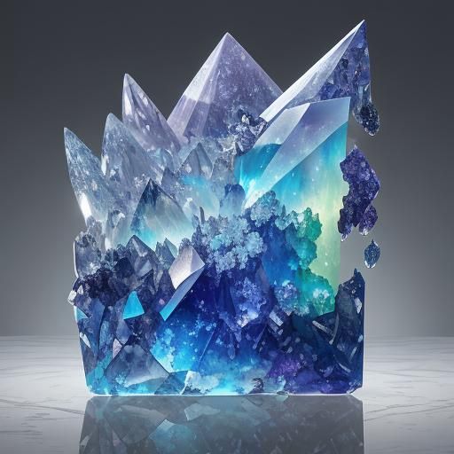 Intricate Surrealist Gemstone Crystal Formation