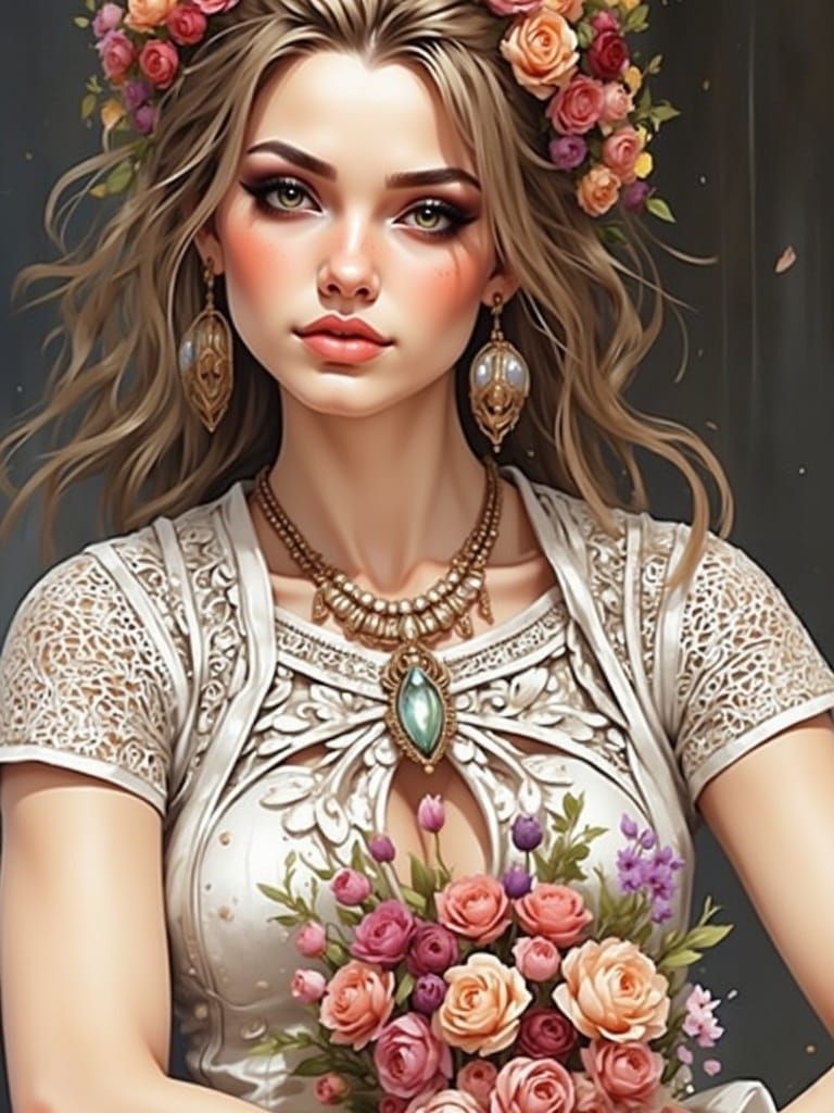 Enchanted Earth Fairy in Whimsical Tolkien-Inspired Style